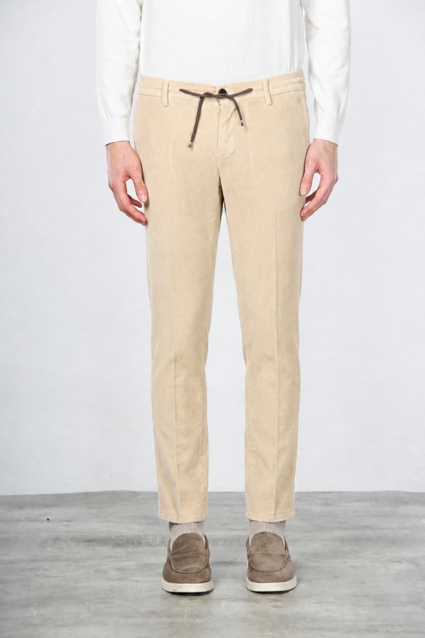 Milano Jogger pantalone chino uomo in velluto 500 righe extra slim fit