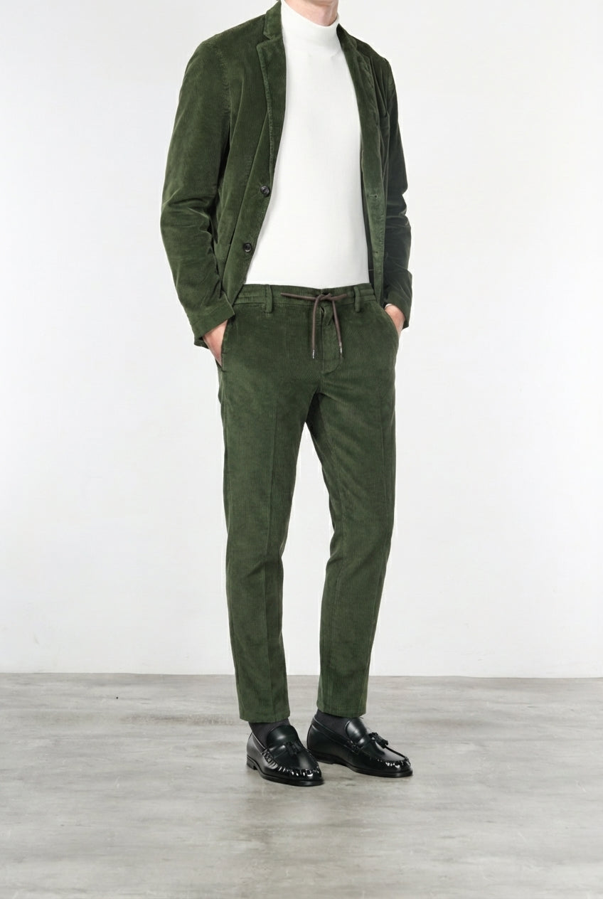 Milano Jogger pantalone chino uomo in velluto 500 righe extra slim fit