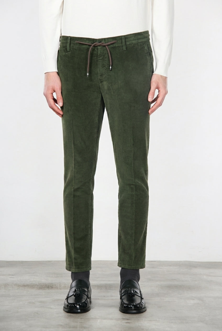 Milano Jogger pantalone chino uomo in velluto 500 righe extra slim fit
