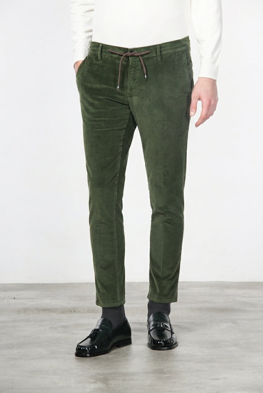 Milano Jogger pantalone chino uomo in velluto 500 righe extra slim fit