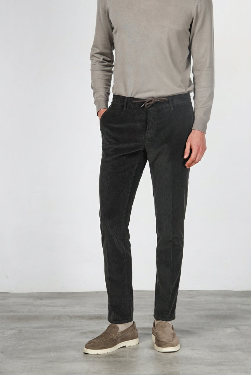 Milano Jogger pantalone chino uomo in velluto 500 righe extra slim fit