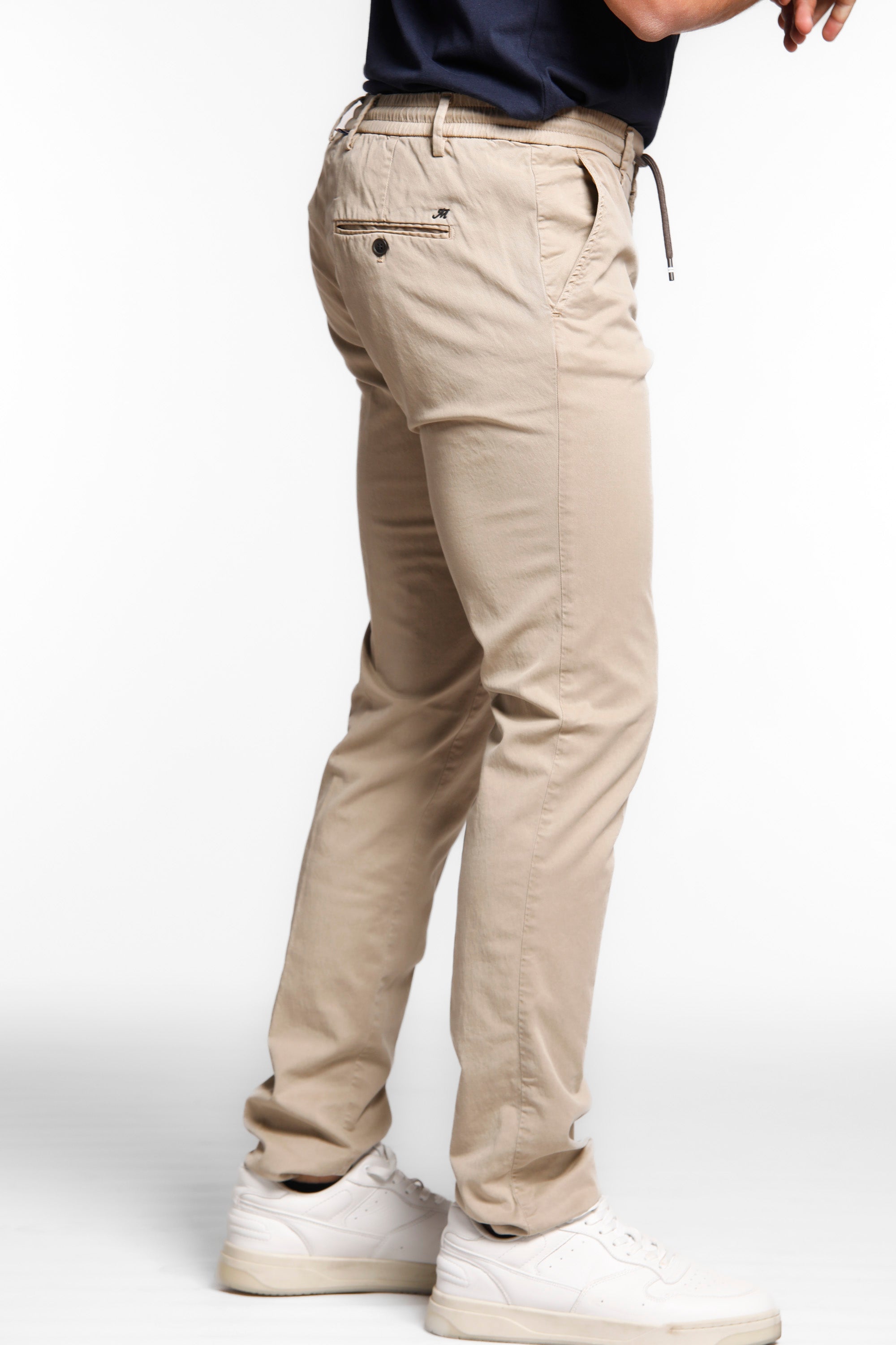 Milano Jogger man chino pants in cotton and tencel extra slim