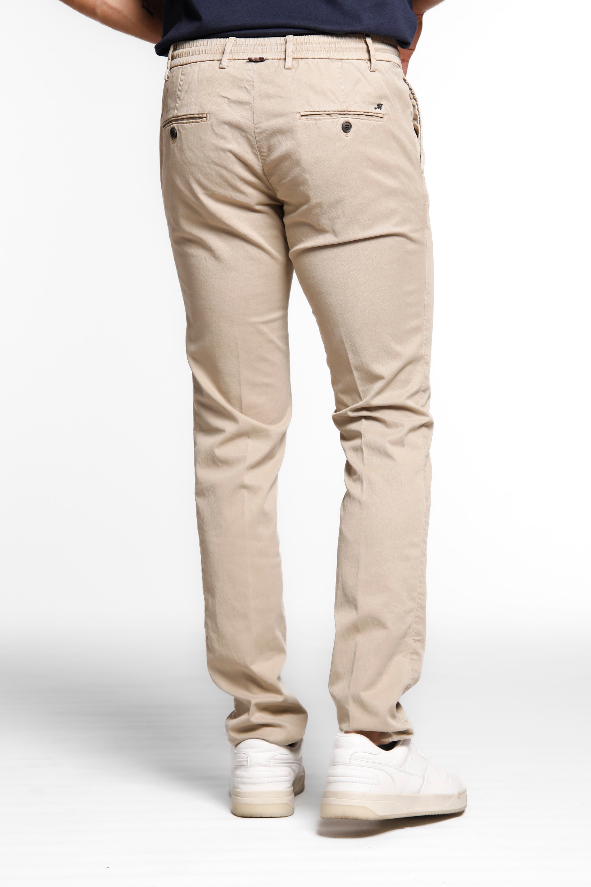 Milano Jogger man chino pants in cotton and tencel extra slim