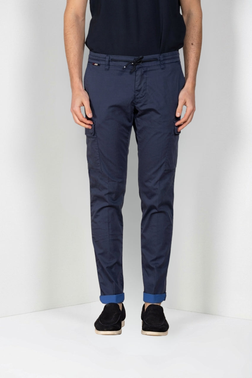 Chile Jogger Hose Cargo Herren aus technischem Travel-Stretch-Satin extra slim fit