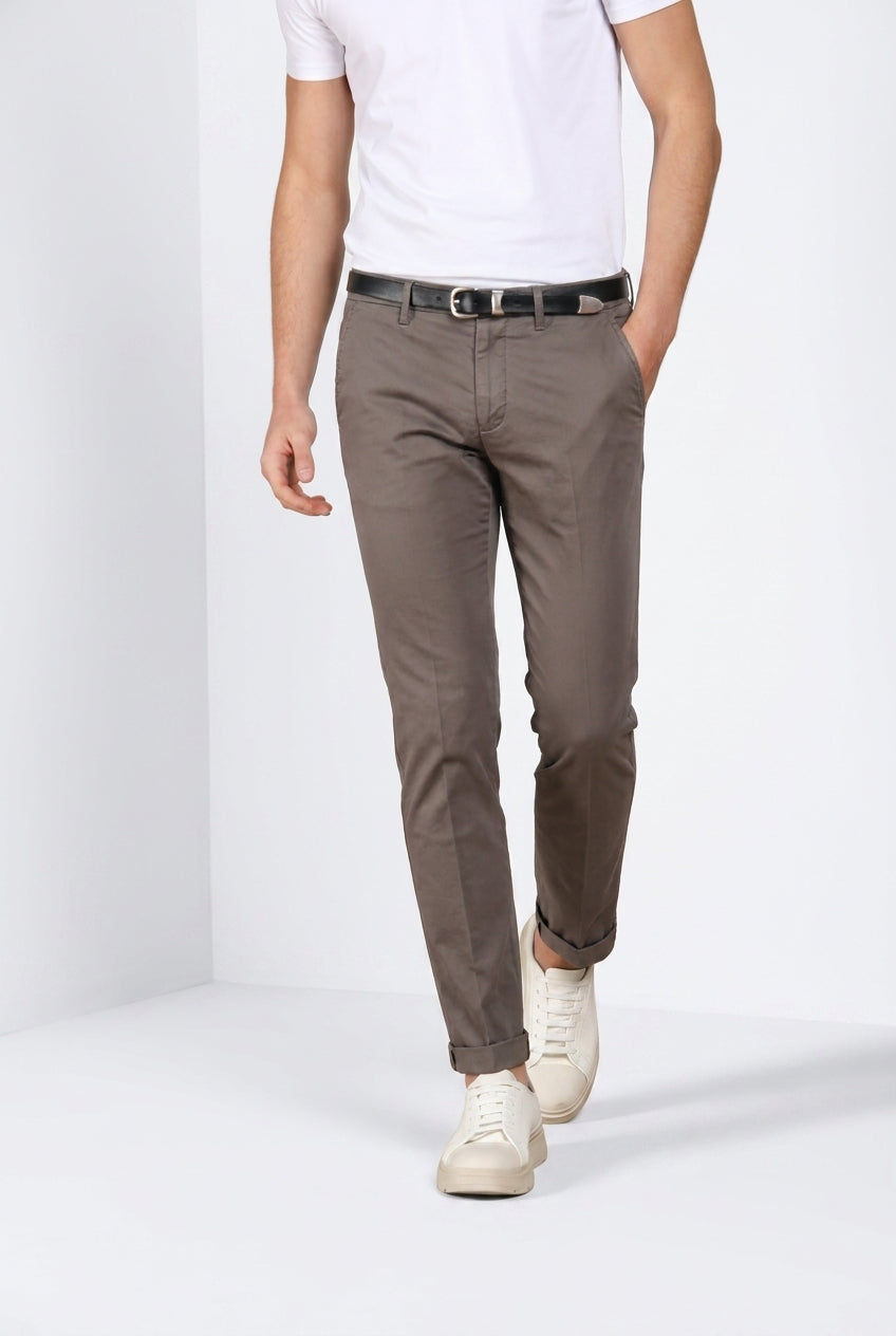 Torino Travel pantalone chino uomo in raso tecnico travel stretch slim fit