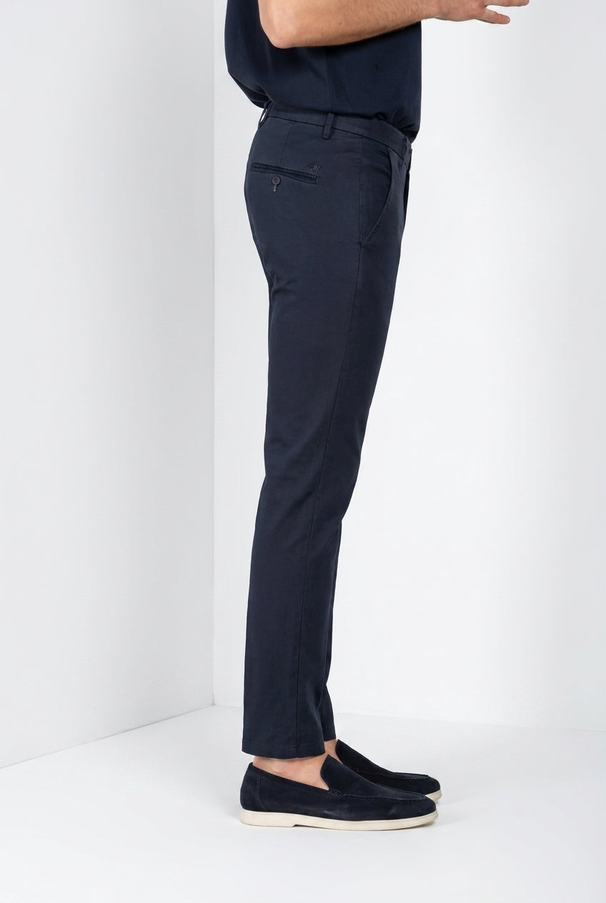 Torino Travel pantalone chino uomo in raso tecnico travel stretch slim fit