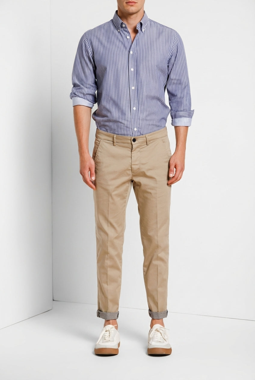 Torino Travel men's chino pants in technical travel stretch satin slim fit