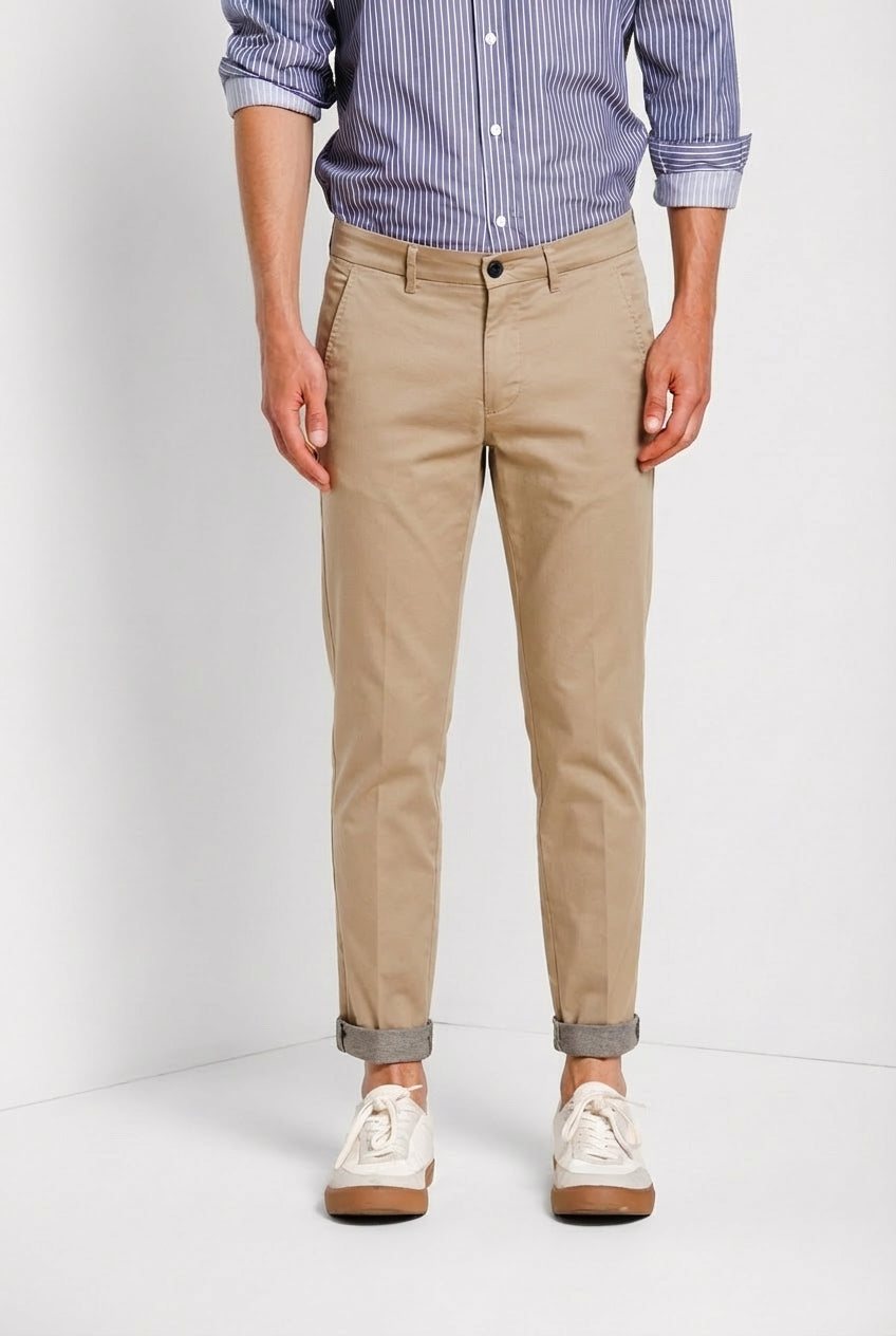 Torino Travel men's chino pants in technical travel stretch satin slim fit