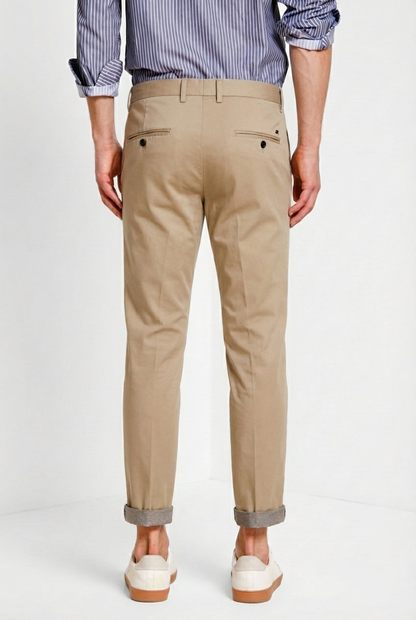 Torino Travel men's chino pants in technical travel stretch satin slim fit