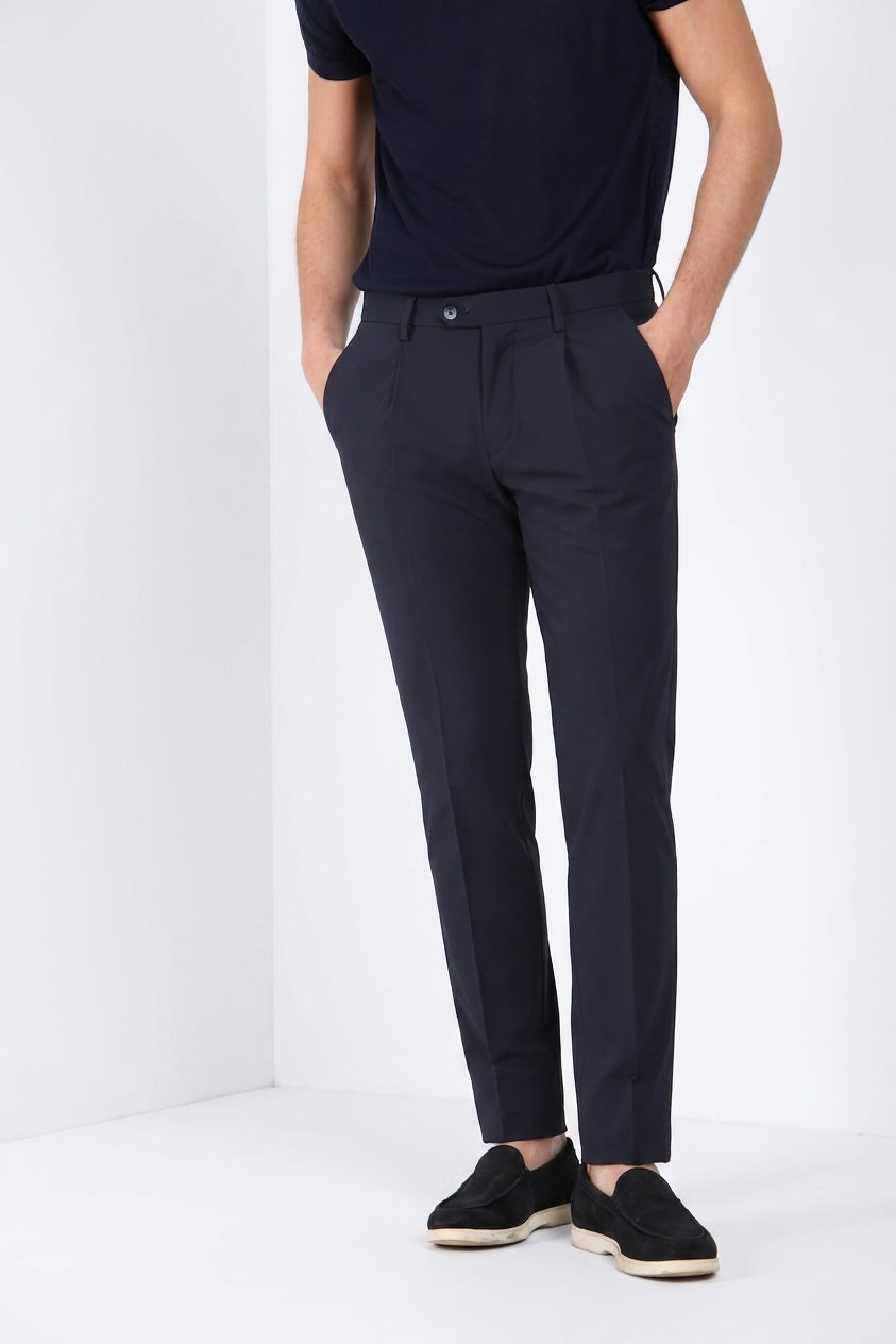 Torino 1 Pinces Dynamic pantalon chino jogger homme en jersey super technique slim fit