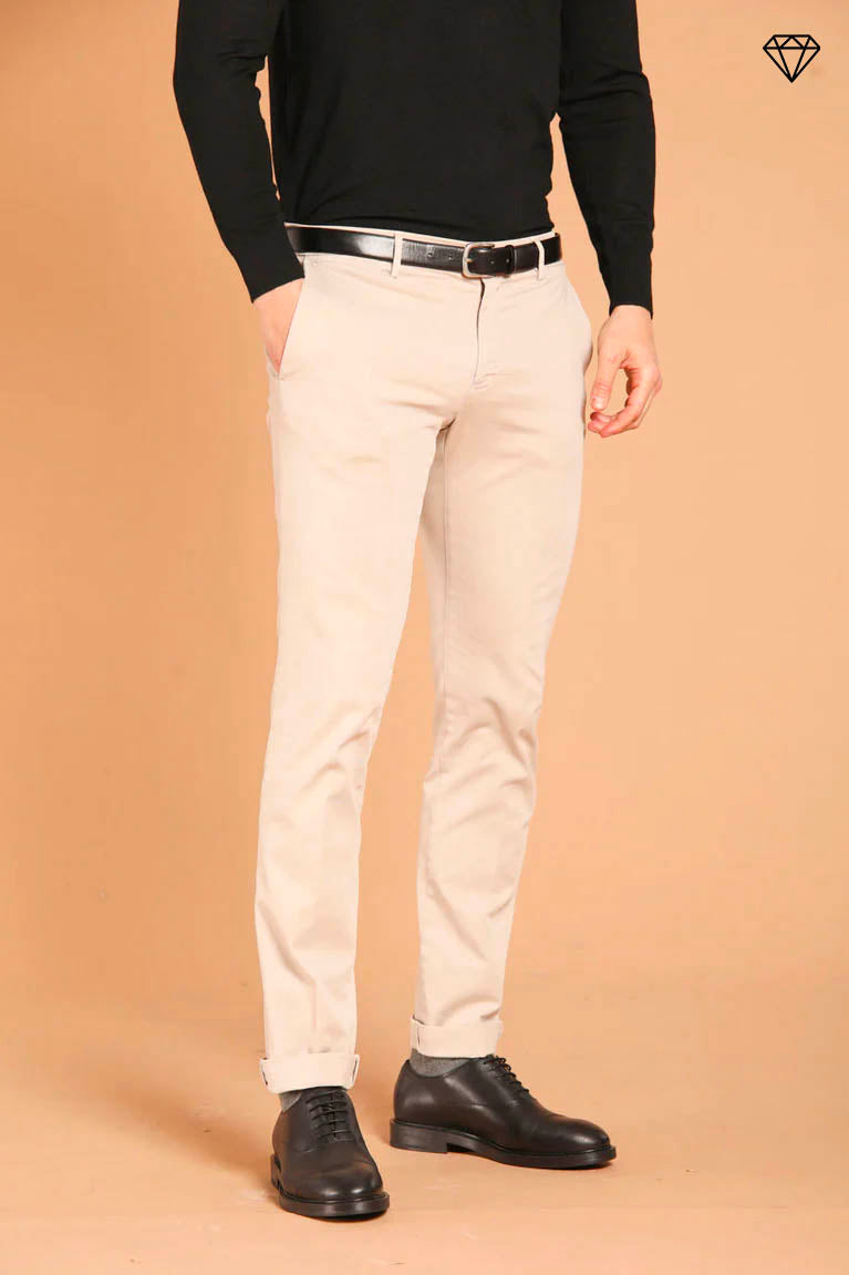 New York pantalone chino uomo in gabardina stretch regular fit ①