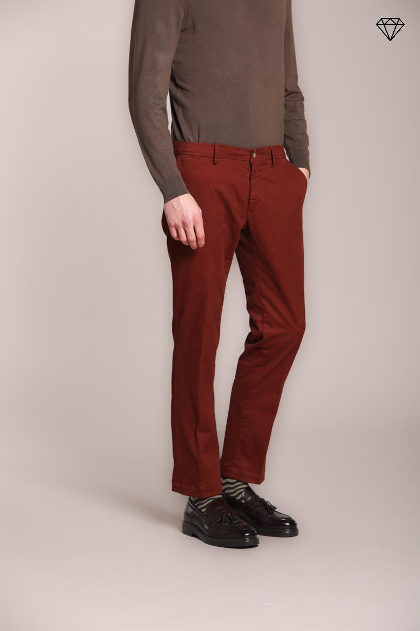 Foto 1 New York pantalone chino uomo in gabardina stretch regular fit ①