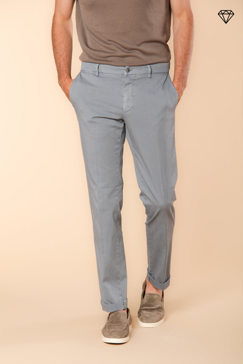 New York pantalon chino homme en satin stretch coupe Regular ①