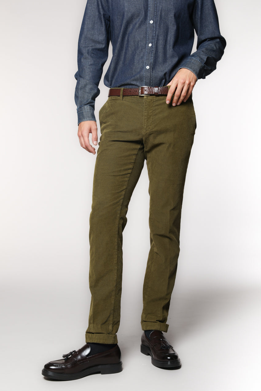 New York pantalone chino uomo in velluto 1000 righe regular fit