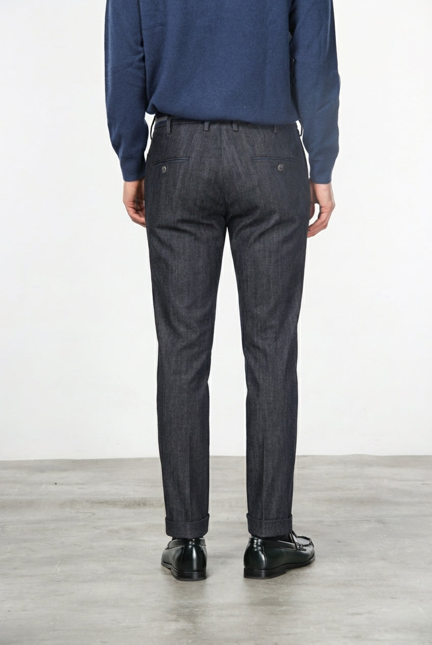 New York Winter pantalone chino uomo in denim stretch regular fit