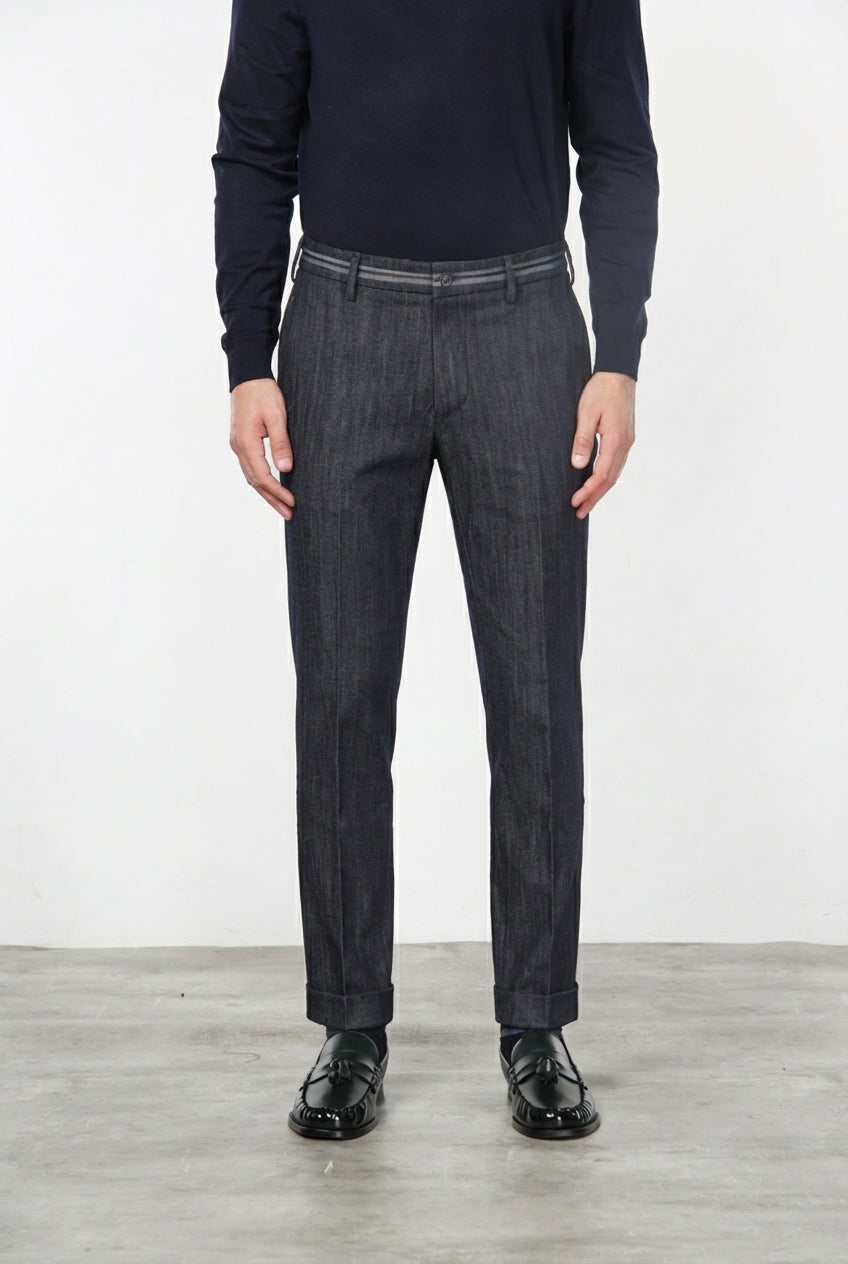 New York Elegance men’s chino pants in stretch denim, regular fit