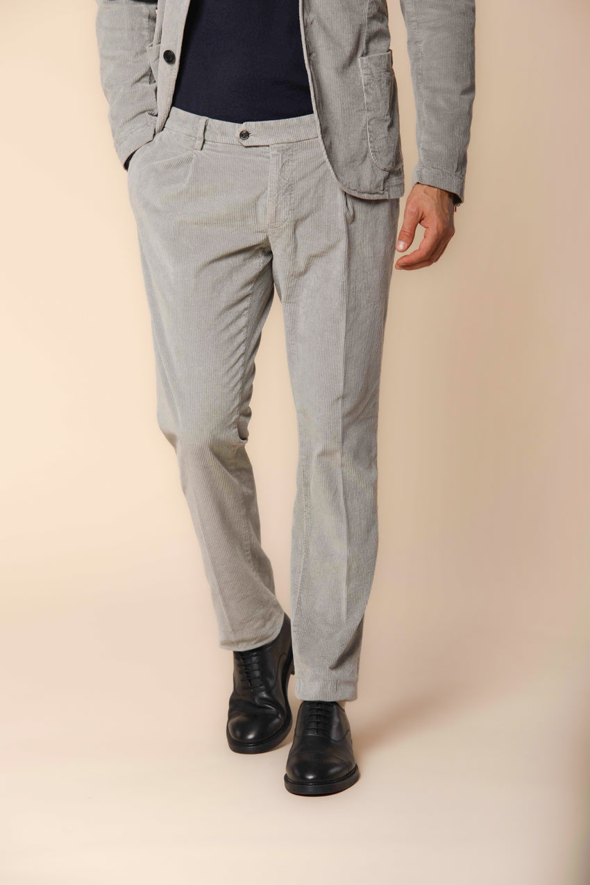 Genova Herren Chino-Hose aus Samt mit 500 Streifen regular Fit