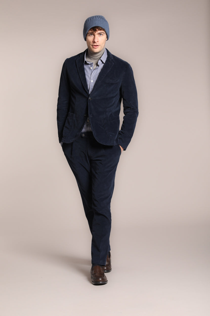 Foto 5 New York Time 1 Pinces pantalone chino uomo in velluto 500 righe regular fit