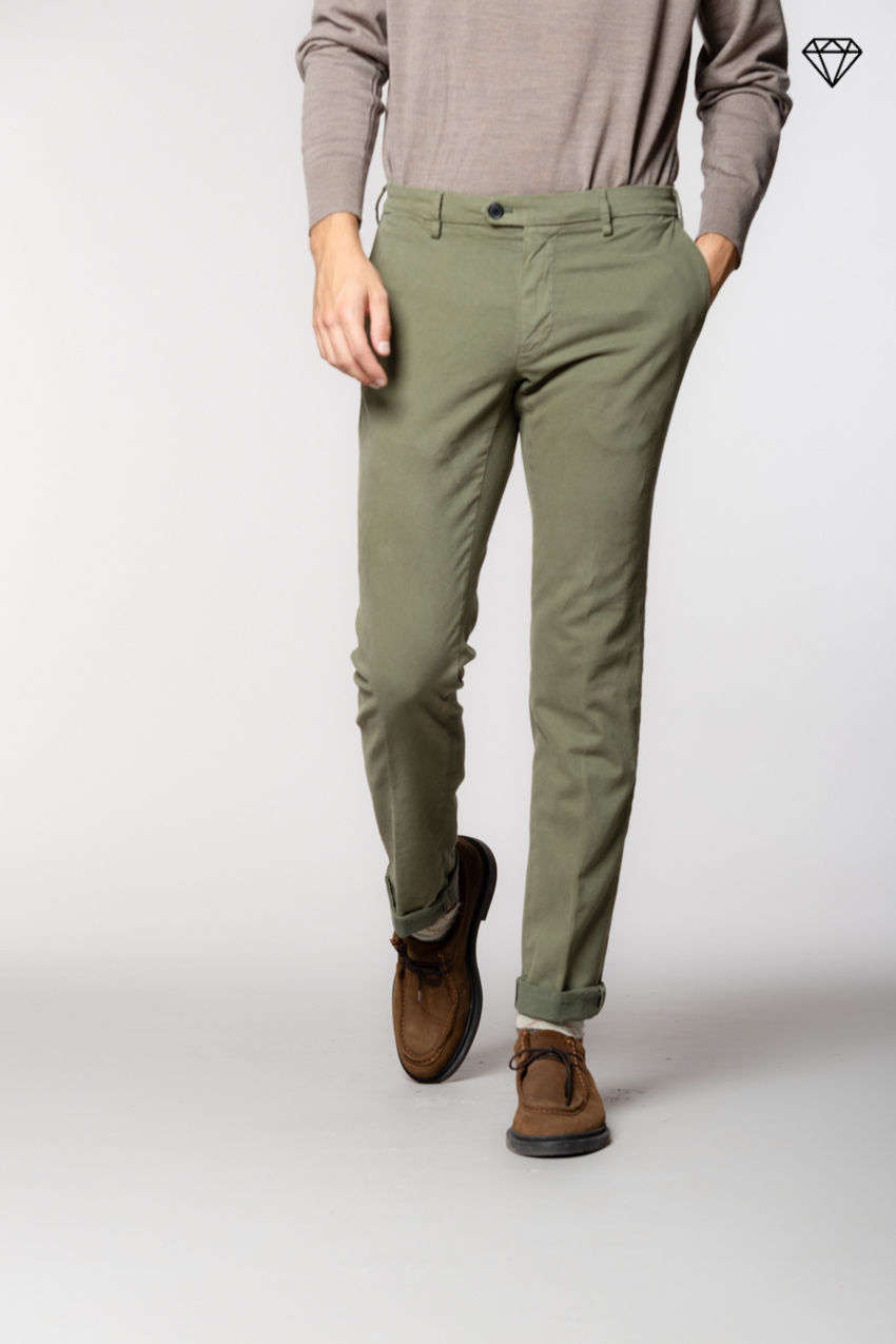 New York Sartoriale pantalone chino uomo sartoriale in cotone lana regular fit ①