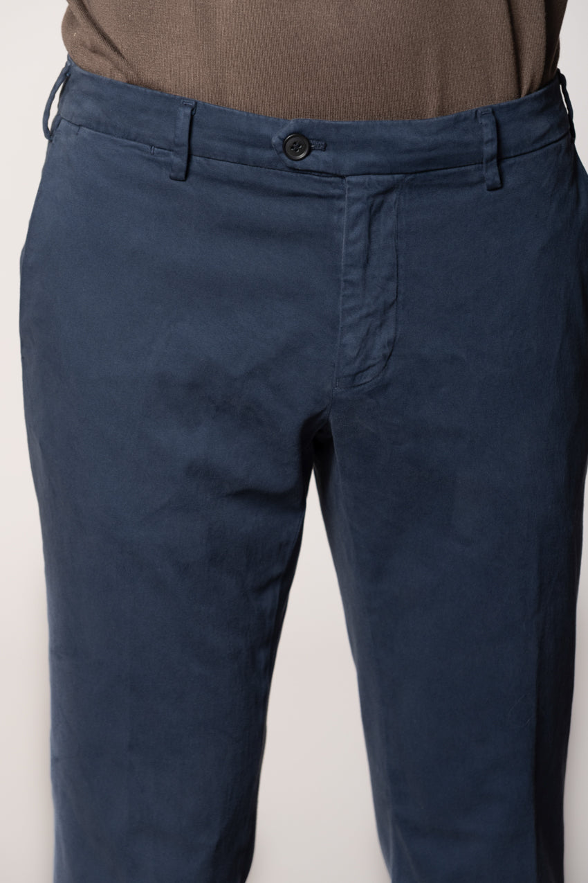 New York Sartoriale men's chino pants tailored in cotton silk regular fit