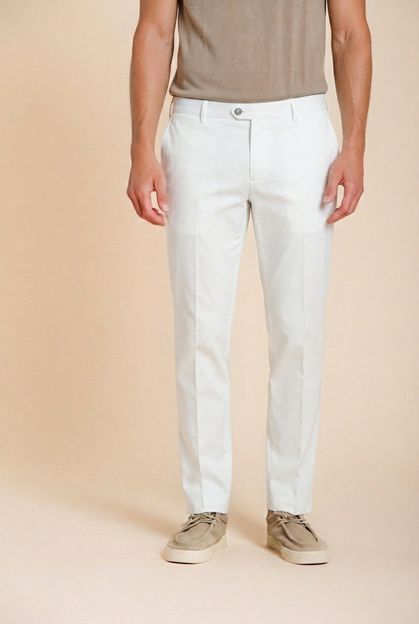 New York pantalone chino uomo in gabardina stretch regular fit ①