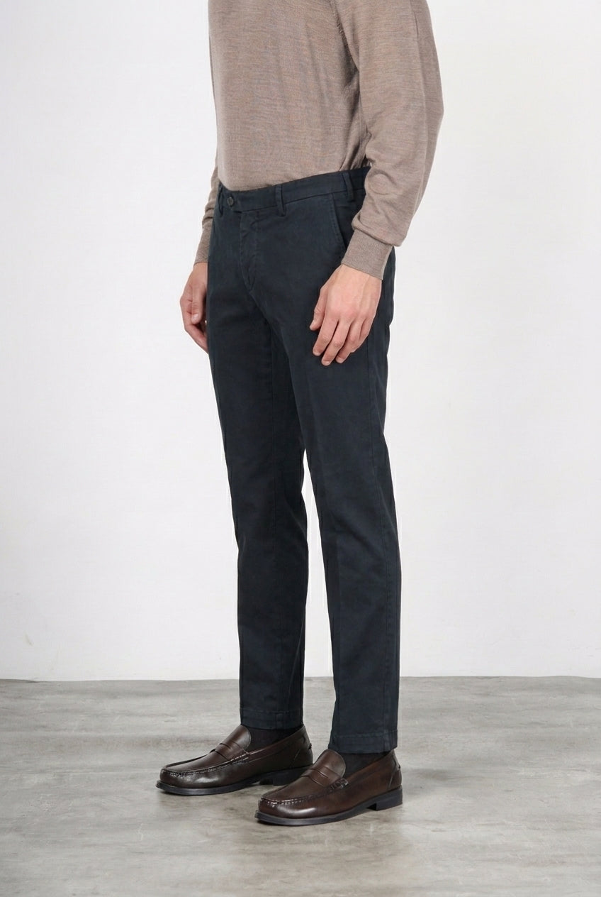 New York pantalone chino uomo in gabardina stretch regular fit ①