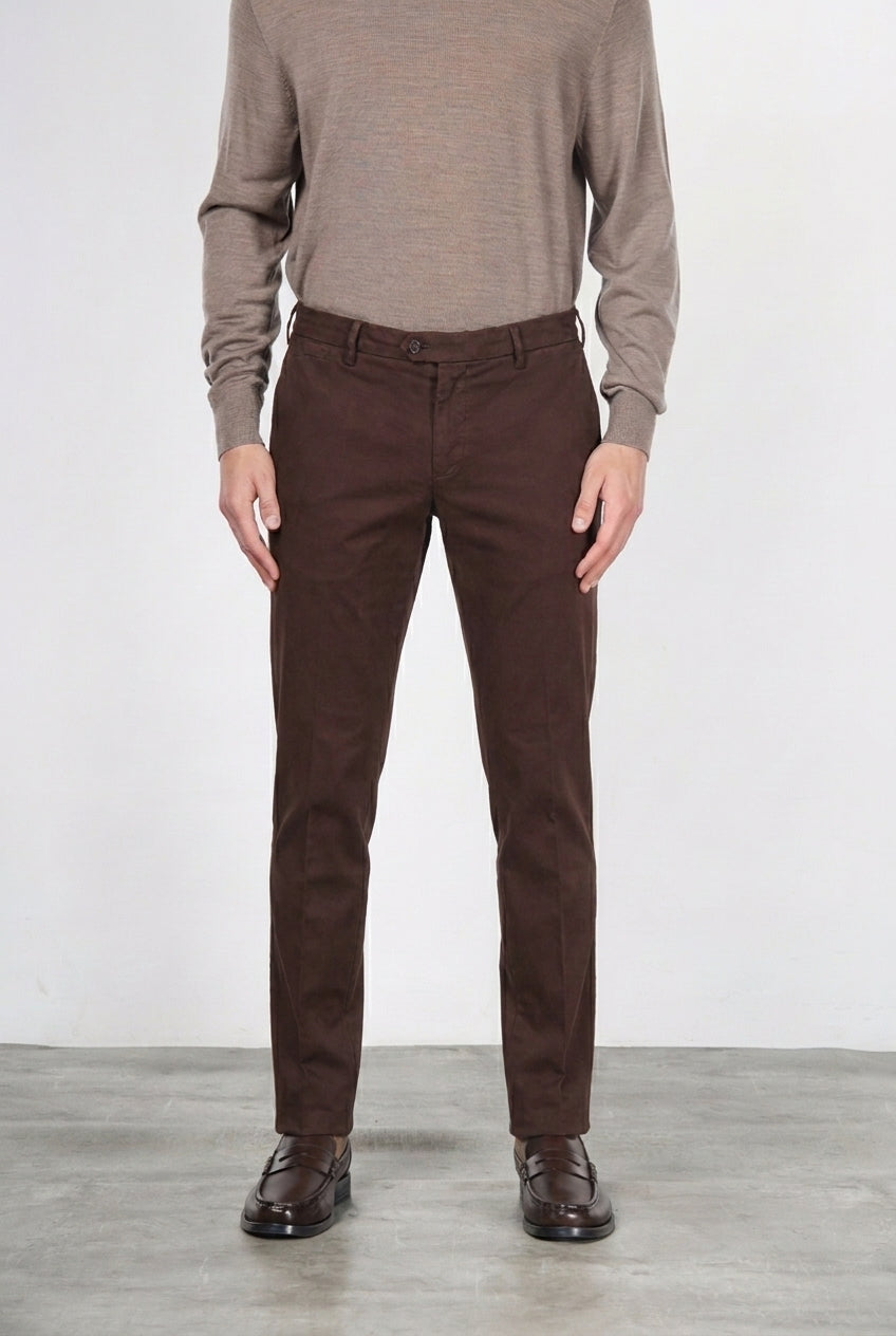 New York pantalone chino uomo in gabardina stretch regular fit ①