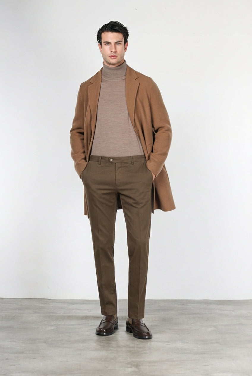 New York men's chino pants in stretch gabardine, regular fit