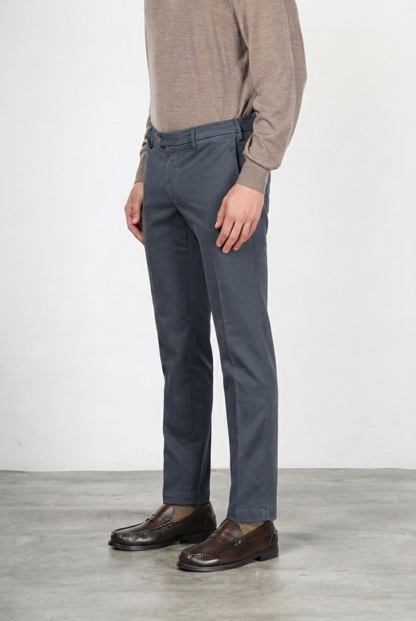 New York pantalone chino uomo in gabardina stretch regular fit ①