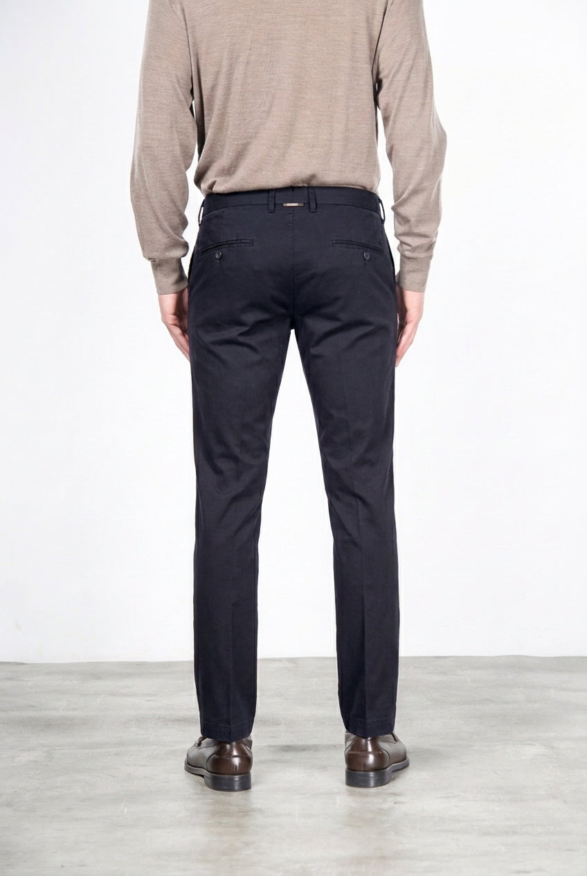 New York pantalone chino uomo in gabardina stretch regular fit ①