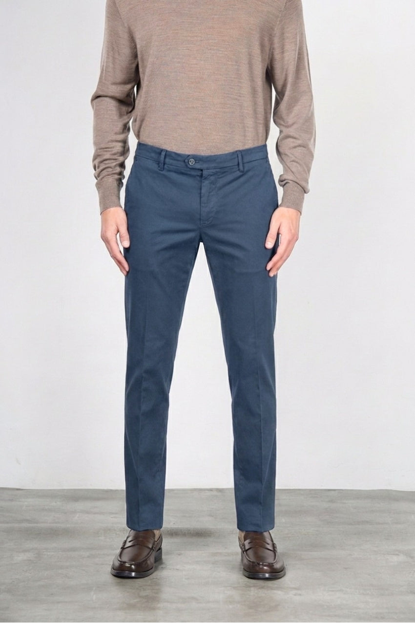 New York pantalone chino uomo in gabardina stretch regular fit ①