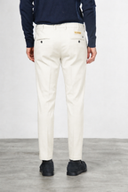 New York pantalone chino uomo in twill di cotone e cashmere regular fit