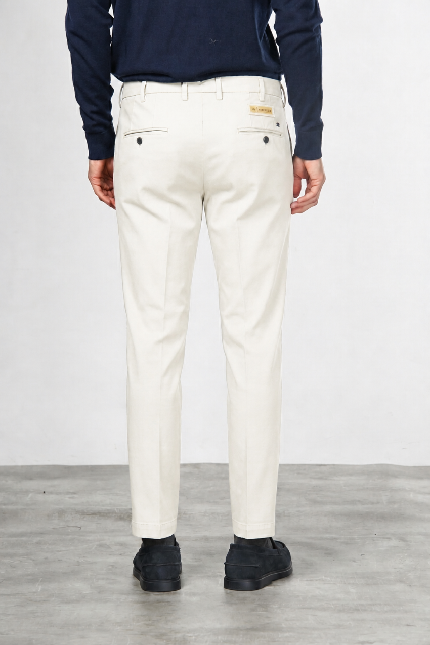 New York pantalone chino uomo in twill di cotone e cashmere regular fit