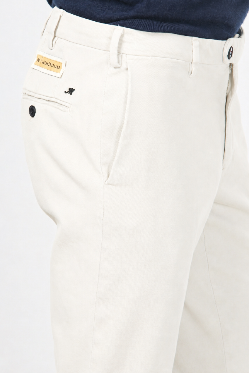 New York pantalone chino uomo in twill di cotone e cashmere regular fit
