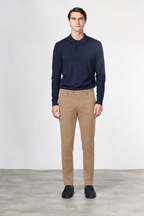 New York pantalone chino uomo in twill di cotone e cashmere regular fit