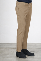 New York pantalone chino uomo in twill di cotone e cashmere regular fit