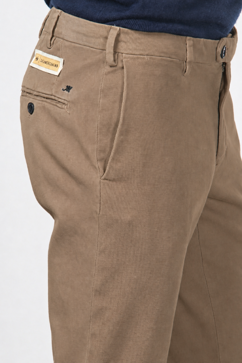 New York pantalone chino uomo in twill di cotone e cashmere regular fit