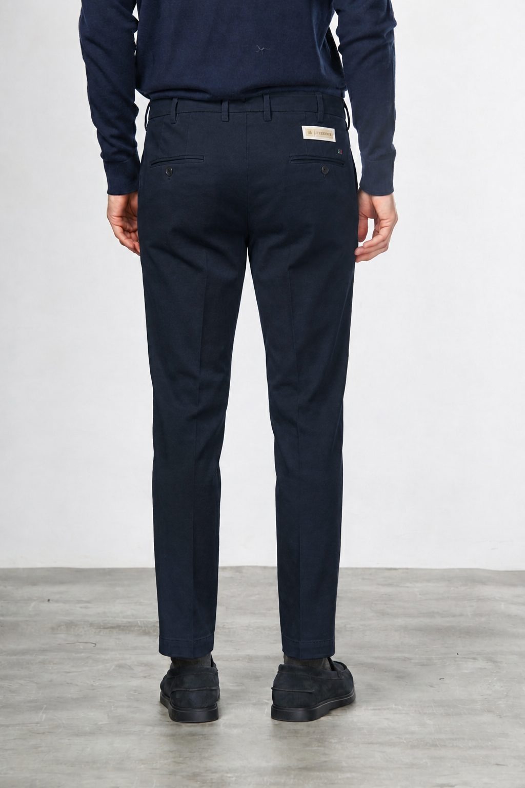New York pantalone chino uomo in twill di cotone e cashmere regular fit