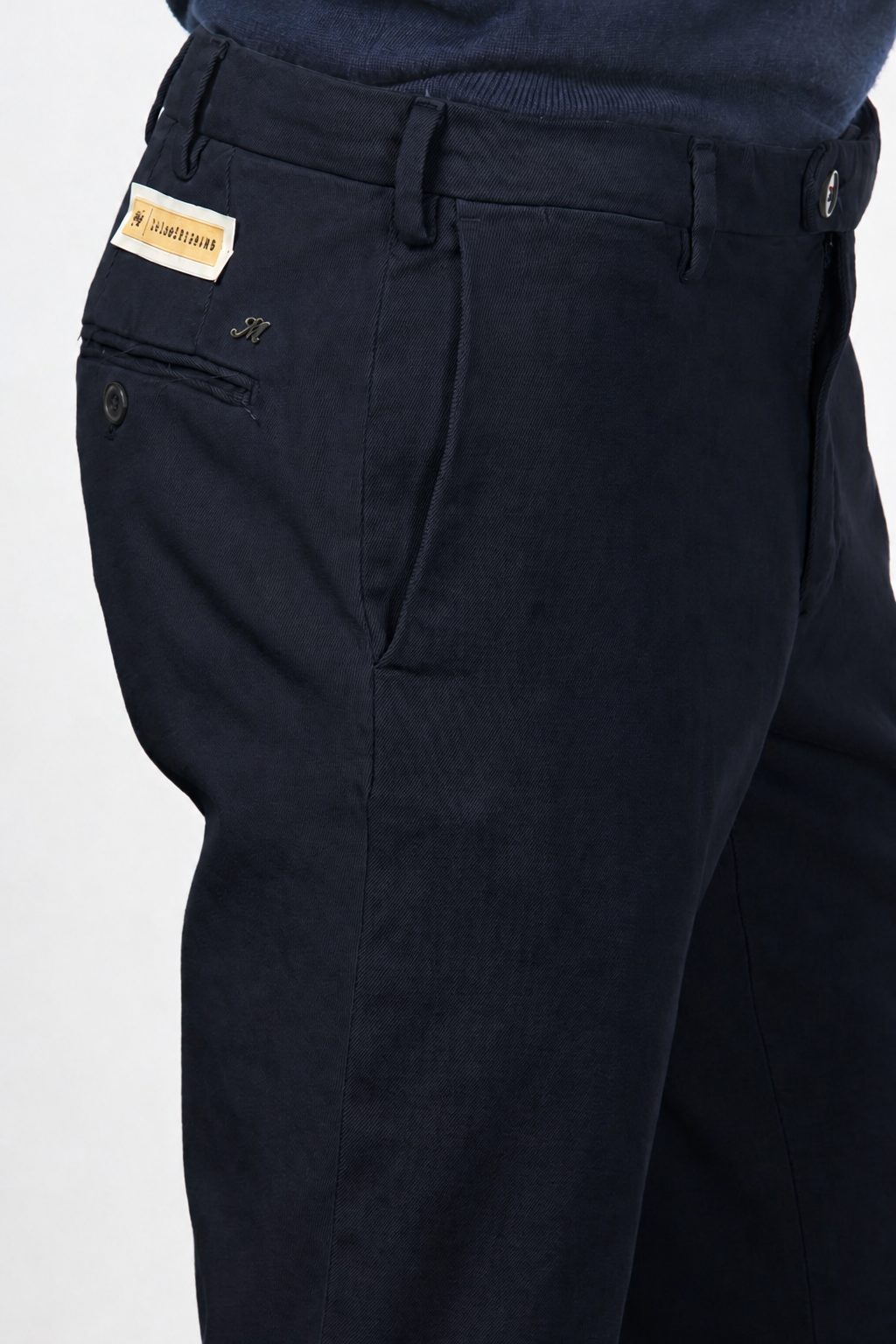 New York pantalone chino uomo in twill di cotone e cashmere regular fit