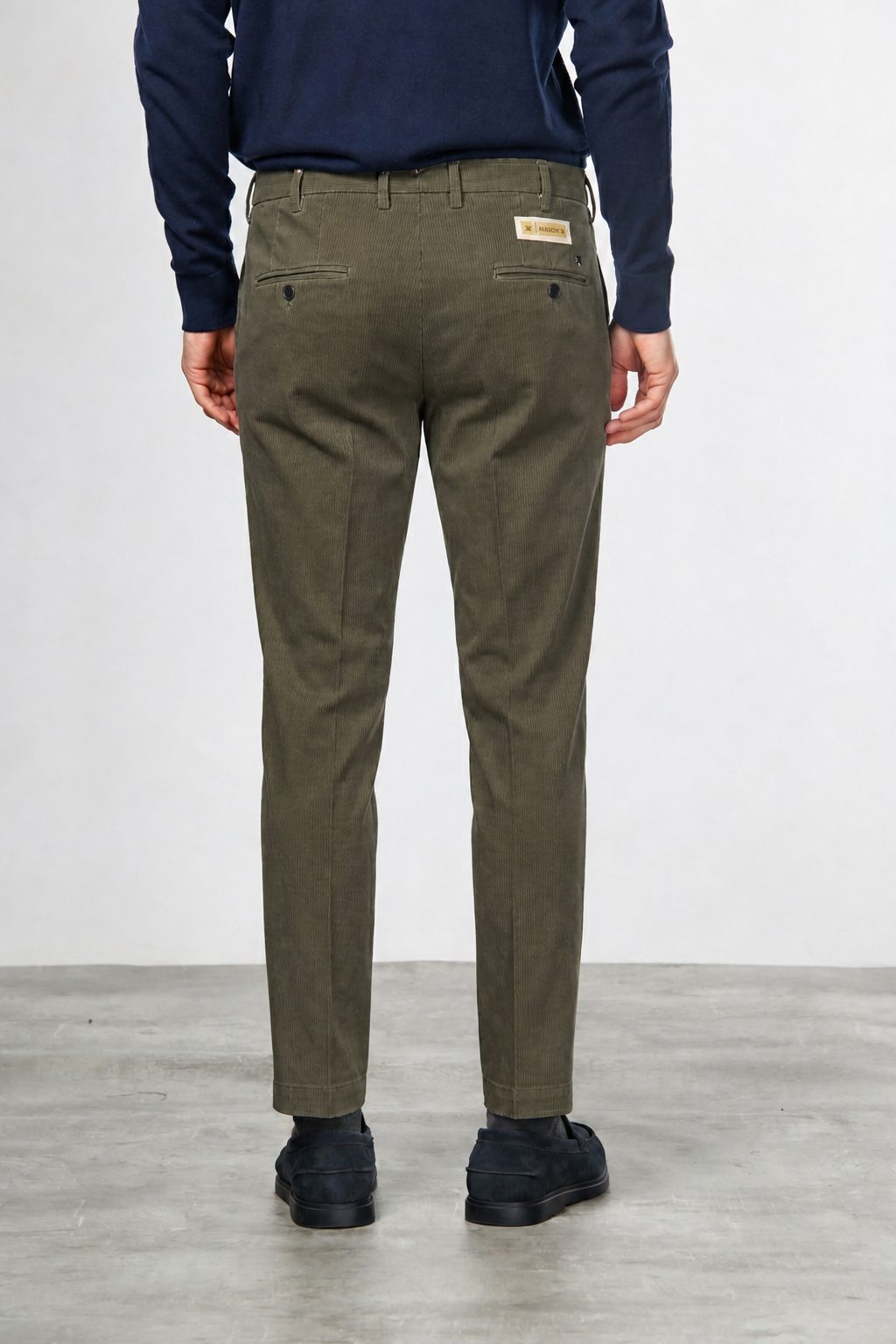 New York pantalone chino uomo in twill di cotone e cashmere regular fit