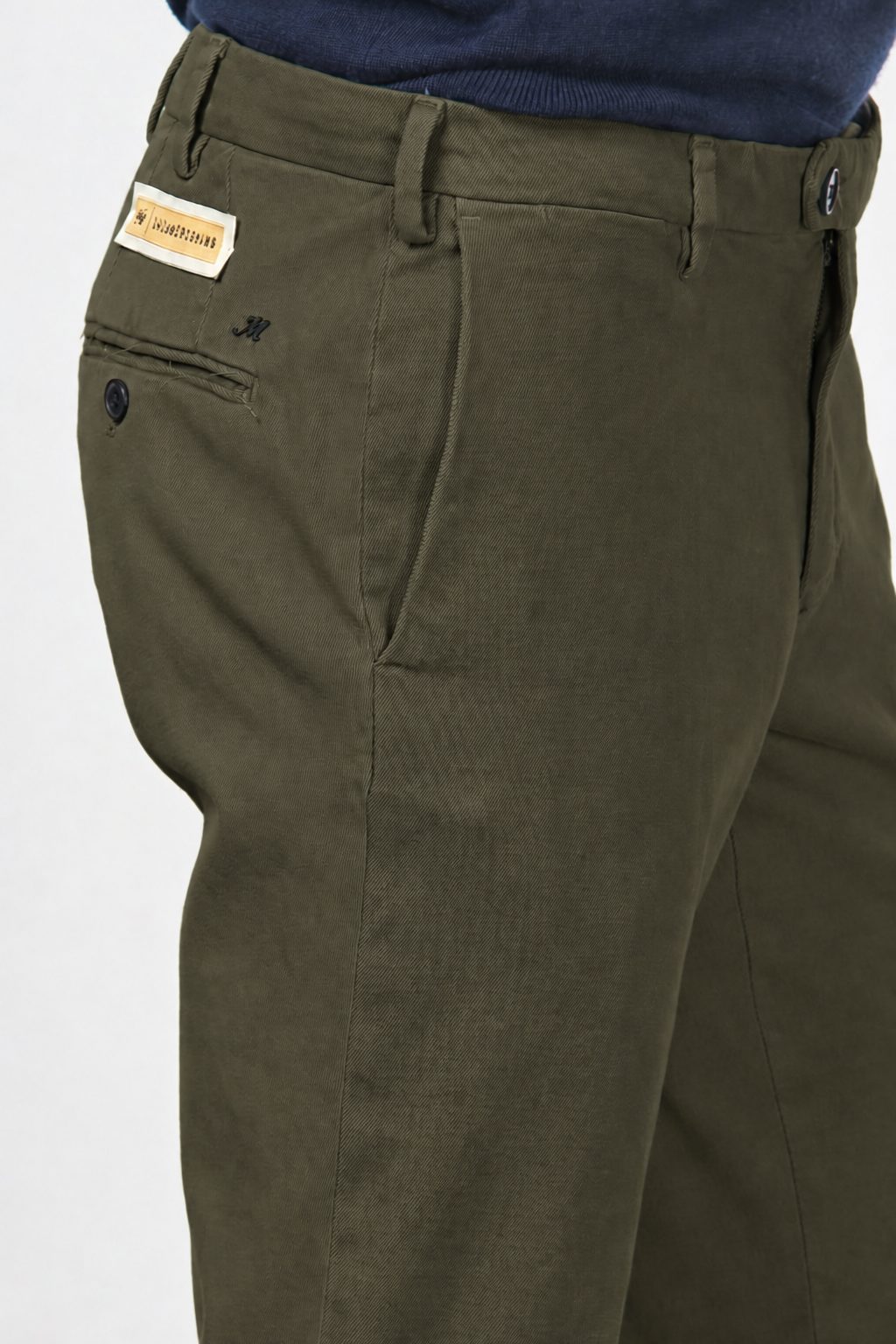 New York pantalone chino uomo in twill di cotone e cashmere regular fit