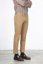 New York pantalone chino uomo in gabardina cotone e lana regular fit