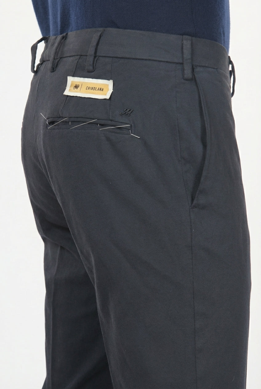 New York pantalone chino uomo in gabardina cotone e lana regular fit