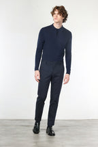 New York pantalone chino uomo in gabardina cotone e lana regular fit