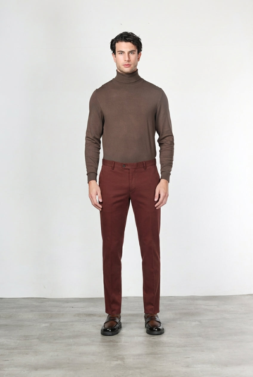 New York men’s chino pants in cotton and wool gabardine with regular fit