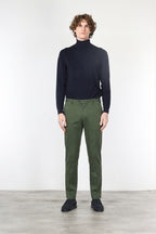 New York pantalone chino uomo in gabardina cotone e lana regular fit