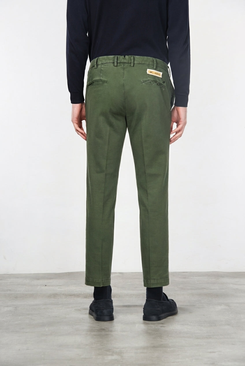 New York pantalone chino uomo in gabardina cotone e lana regular fit