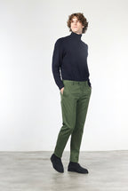 New York pantalone chino uomo in gabardina cotone e lana regular fit