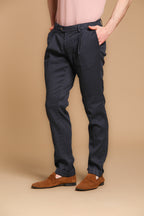 New York Time 1 Pinces pantalon chino homme en twill de lin et coton regular fit