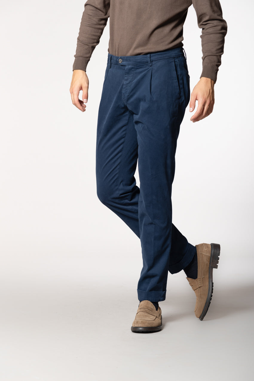 New York Time 1 Pinces men's chino pants in gabardine regular fit